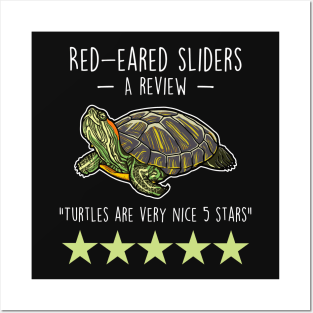 Red-Eared Slider Turtle Review Posters and Art